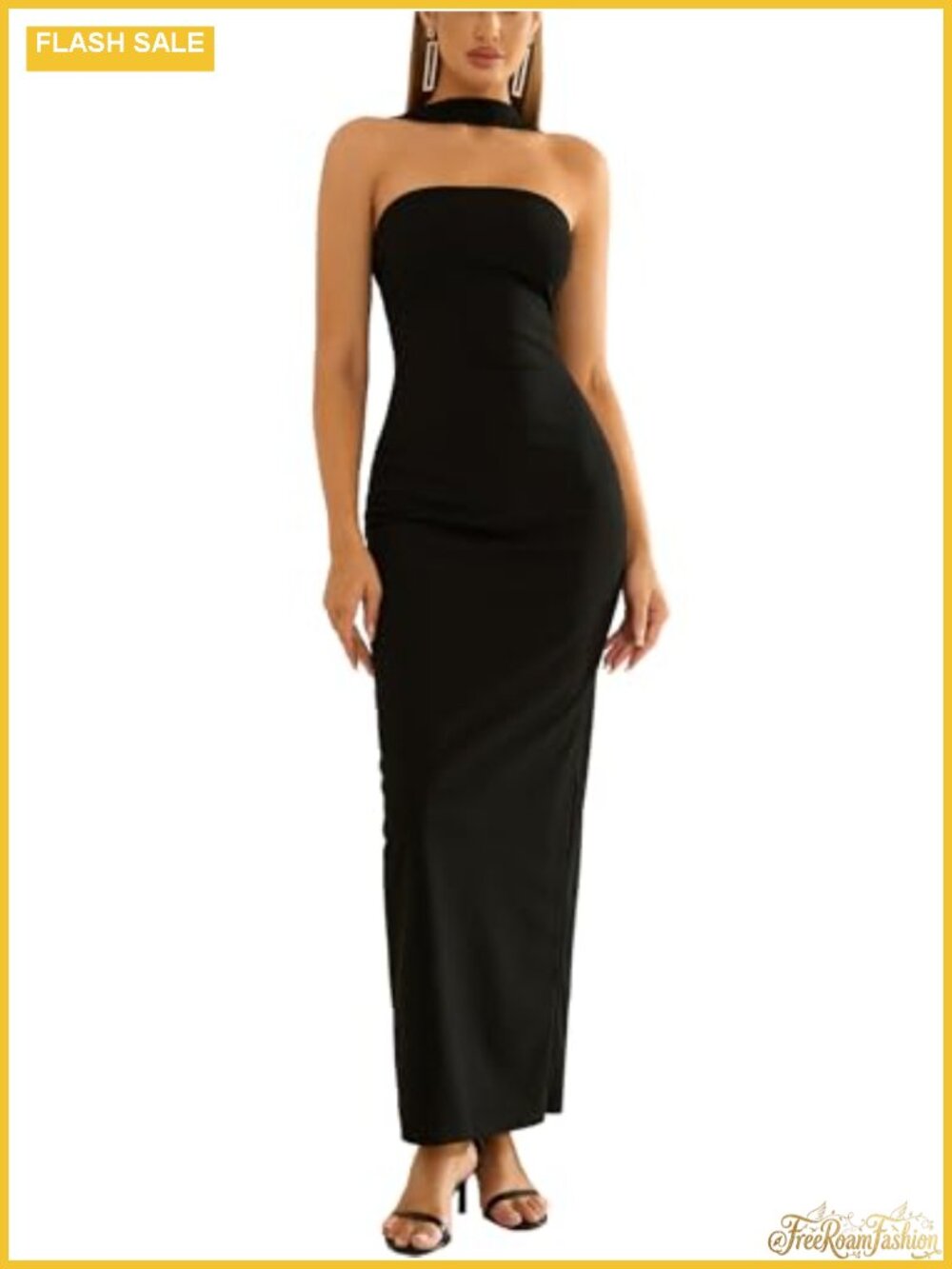 Halter Neck Bodycon Maxi Dress Sleeveless Backless Formal Cocktail Evening